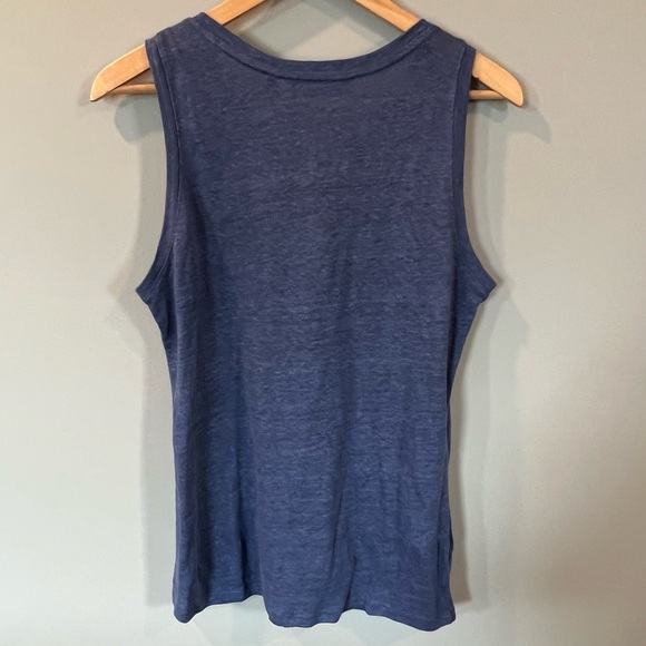 Athleta Linen Zephyr Twist Side Knot Tank Top Blue Small - Picture 3 of 5